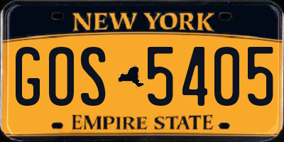 NY license plate GOS5405