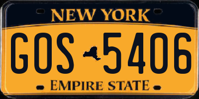 NY license plate GOS5406