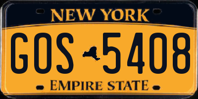 NY license plate GOS5408