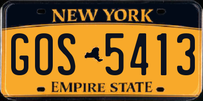 NY license plate GOS5413