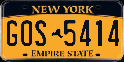 NY license plate GOS5414