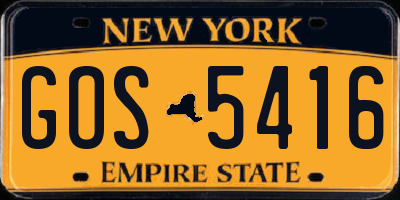 NY license plate GOS5416