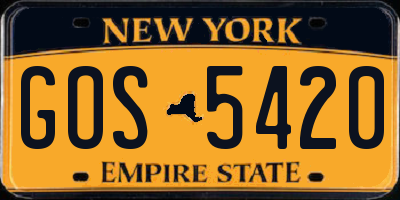 NY license plate GOS5420