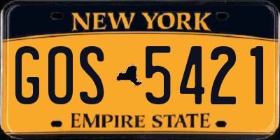 NY license plate GOS5421