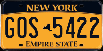 NY license plate GOS5422