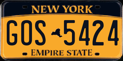 NY license plate GOS5424