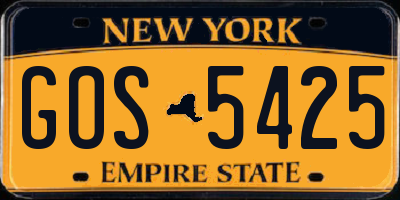 NY license plate GOS5425