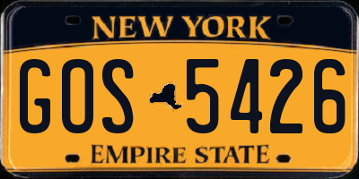 NY license plate GOS5426