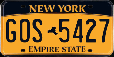 NY license plate GOS5427