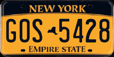 NY license plate GOS5428