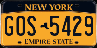 NY license plate GOS5429