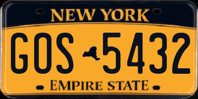 NY license plate GOS5432