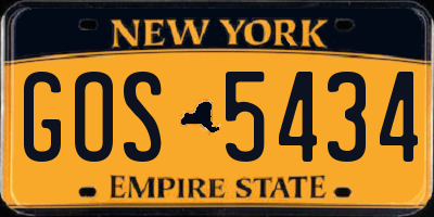 NY license plate GOS5434
