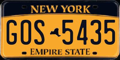 NY license plate GOS5435