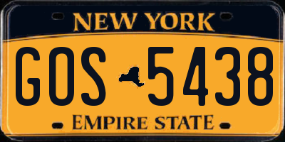 NY license plate GOS5438