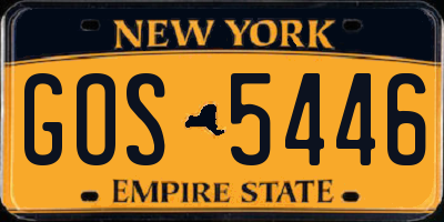 NY license plate GOS5446