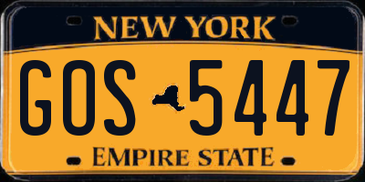 NY license plate GOS5447