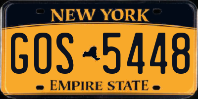 NY license plate GOS5448