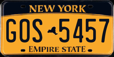 NY license plate GOS5457