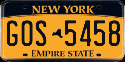 NY license plate GOS5458