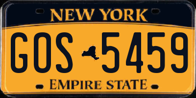 NY license plate GOS5459