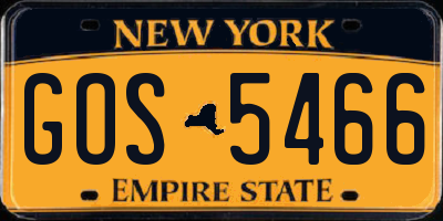 NY license plate GOS5466