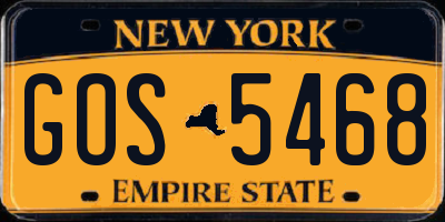 NY license plate GOS5468