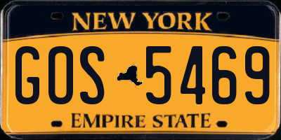 NY license plate GOS5469