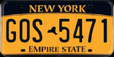 NY license plate GOS5471