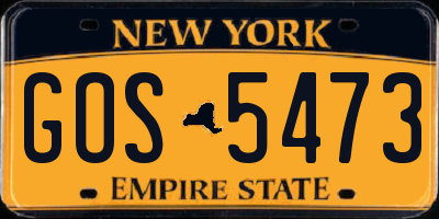 NY license plate GOS5473