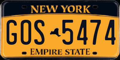 NY license plate GOS5474