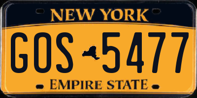 NY license plate GOS5477