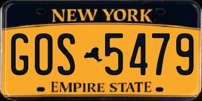 NY license plate GOS5479