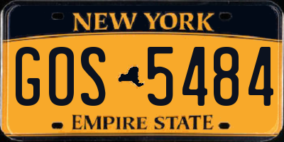 NY license plate GOS5484