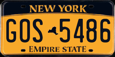 NY license plate GOS5486