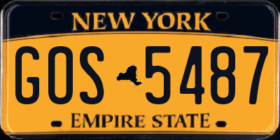 NY license plate GOS5487