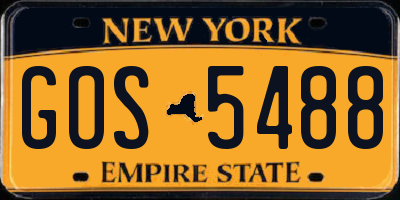 NY license plate GOS5488