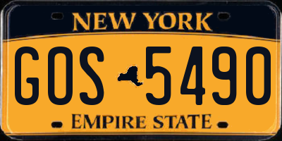 NY license plate GOS5490