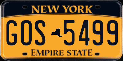 NY license plate GOS5499