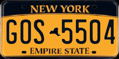 NY license plate GOS5504