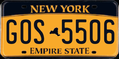 NY license plate GOS5506