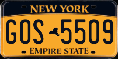 NY license plate GOS5509