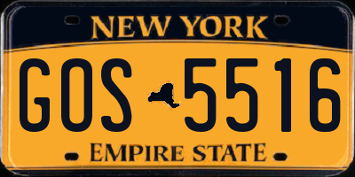 NY license plate GOS5516