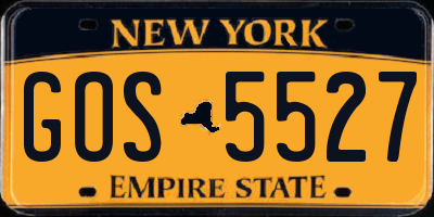 NY license plate GOS5527