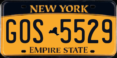 NY license plate GOS5529
