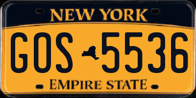 NY license plate GOS5536