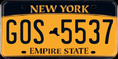 NY license plate GOS5537
