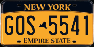 NY license plate GOS5541