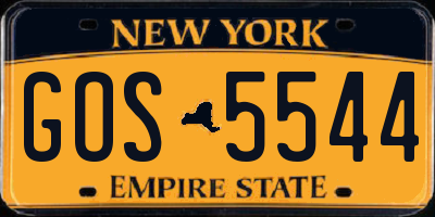 NY license plate GOS5544