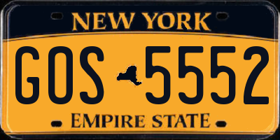 NY license plate GOS5552